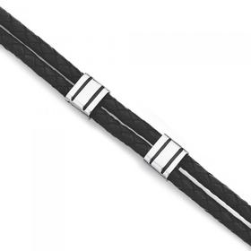 Chisel-Stainless-Steel-22cm-Leather-Bracelet on sale