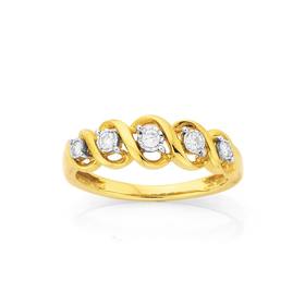 9ct-Gold-Diamond-Twist-Ribbon-Ring on sale