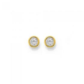 9ct-Gold-Diamond-Bezel-Stud-Earrings on sale