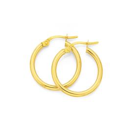 9ct-Gold-2x15mm-Polished-Hoop-Earrings on sale