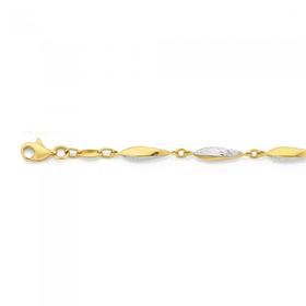 9ct-Gold-185cm-Twist-Bead-Bracelet on sale