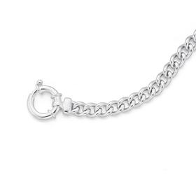 Silver-20cm-Open-Curb-Bolt-Bracelet on sale