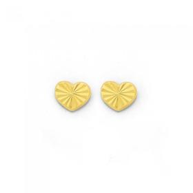 9ct-Gold-Heart-Stud-Earrings on sale