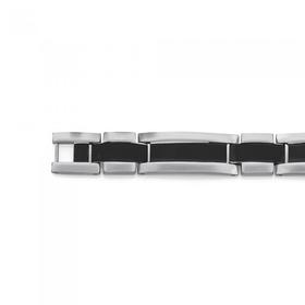 Steel-Black-Centre-Flat-Link-Bracelet on sale