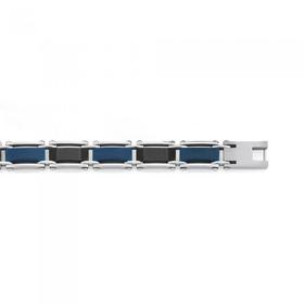 Stainless+Steel+22cm+Blue+Plate+Carbon+Fibre+Men%26%23039%3Bs+Bracelet