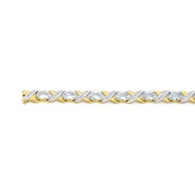 9ct+Gold+Aquamarine+%26amp%3B+Diamond+Bracelet