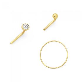 9ct+Gold+Body+Jewellery+3-Piece+Boxed+Set