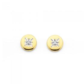 9ct-Gold-Diamond-Round-Stud-Earrings on sale