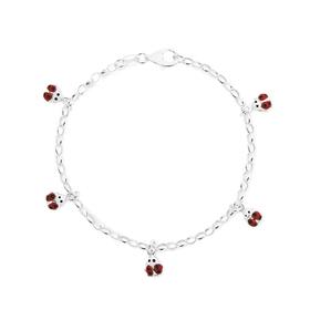 Silver-18cm-Enamel-Ladybird-Bracelet on sale