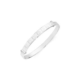 Silver-Childs-Engraved-Heart-Expander-Bangle on sale