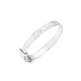 Silver-Childs-Diamond-Cut-Expander-Bangle on sale