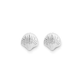 Silver-Sea-Shell-Stud-Earrings on sale