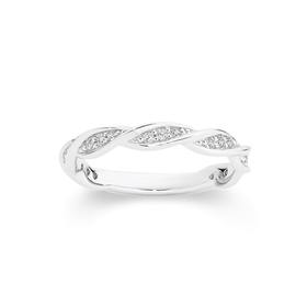 Sterling+Silver+Cubic+Zirconia+Twisted+Ring