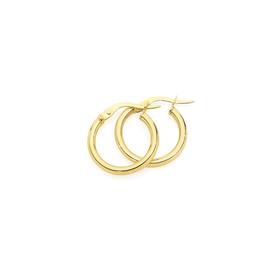 9ct+Gold+12mm+Hoop+Earrings