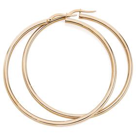 9ct+Rose+Gold+50mm+Hoop+Earrings