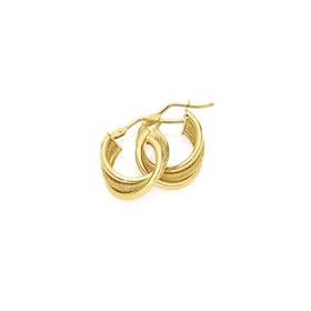 9ct+Gold+10mm+Hoop+Earrings