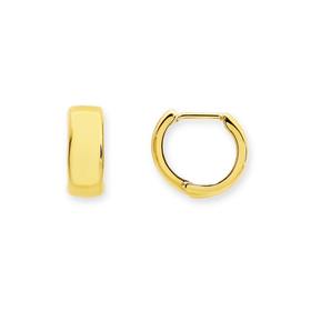 9ct+Gold+Huggie+Earrings