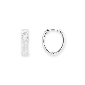 9ct-White-Gold-Huggie-Earrings on sale