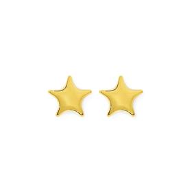 9ct+Gold+Star+Stud+Earrings