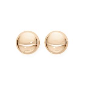 9ct+Rose+Gold+Polished+Ball+Stud+Earrings