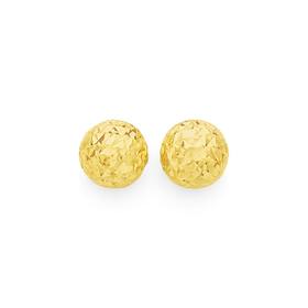9ct-Gold-6mm-Diamond-Cut-Ball-Stud-Earrings on sale