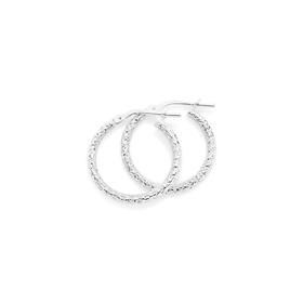 Silver-2x15mm-Textured-Hoop-Earrings on sale