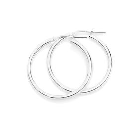 Silver+2.2x25mm+Hoop+Earrings