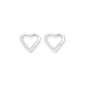 Silver+Open+Heart+Stud+Earrings