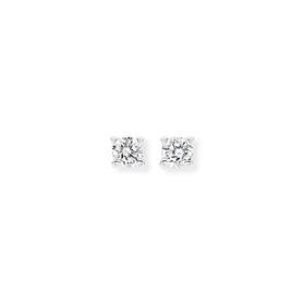 Silver+3mm+CZ+Stud+Earrings