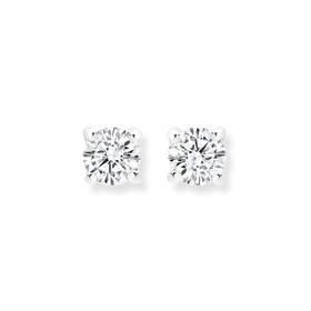 Sterling+Silver+5mm+Cubic+Zirconia+Stud+Earrings