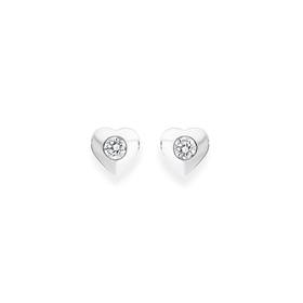 Silver-CZ-Small-Heart-Studs on sale