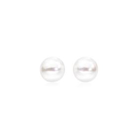 Silver+5x5.5mm+Grade+A+Cultured+Freshwater+Pearl+Stud+Earrings