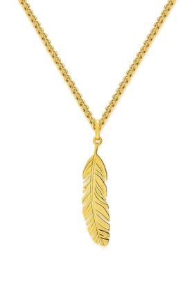 9ct+Gold+Feather+Drop+Pendant