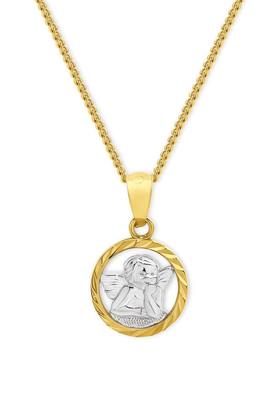 9ct+Two+Tone+Gold+Angel+Pendant