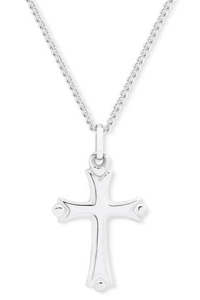 9ct+White+Gold+Cross+Pendant