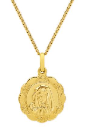 9ct-Gold-Hollow-Scalloped-Edge-Madonna-Medallion-Pendant on sale