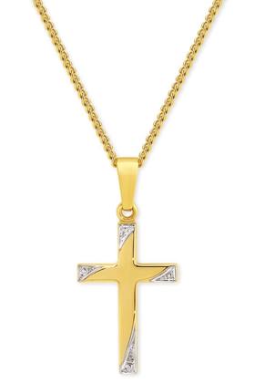 9ct+Gold+Two+Tone+Cross+Pendant