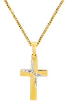 9ct+Two+Tone+Gold+Cross+Pendant