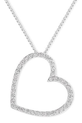 Silver+CZ+Fine+Angled+Heart+Pendant