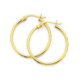 9ct-Gold-20mm-Hoop-Earrings on sale