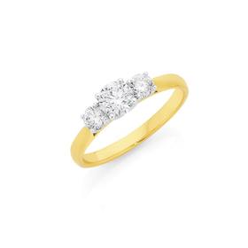 18ct+Gold+Diamond+Trilogy+Ring