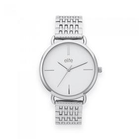 Elite+Ladies+Silver+Tone+Watch