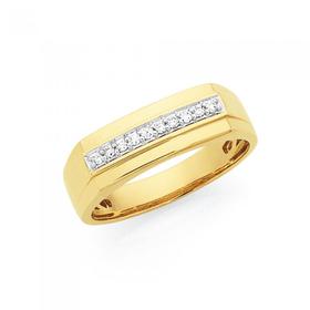 9ct+Gold+Men%27s+Diamond+Ring