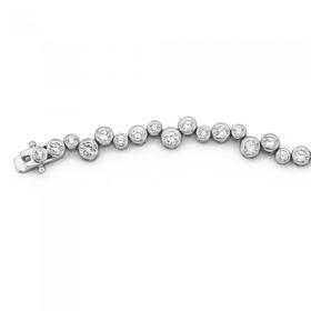 Silver-19cm-Cubic-Zirconia-Circle-Bracelet on sale