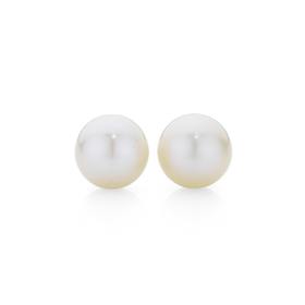 9ct+Gold+Cultured+Freshwater+Pearl+Stud+Earrings