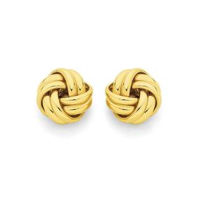 9ct-Gold-9mm-Double-Knot-Stud-Earrings on sale