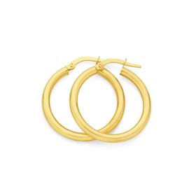 9ct+Gold+20mm+Polished+Hoop+Earrings