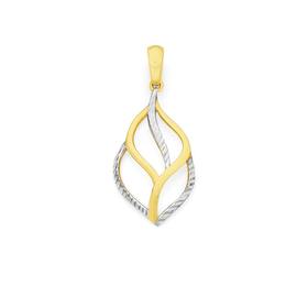 9ct-Two-Tone-Gold-Leaf-Pendant on sale