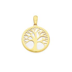 9ct+Gold+Mother+of+Pearl+Tree+of+Life+Pendant