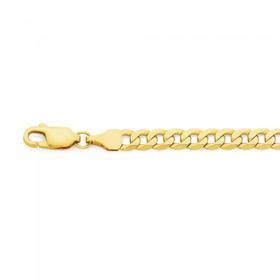 9ct+Gold+20cm+Solid+Curb+Bracelet